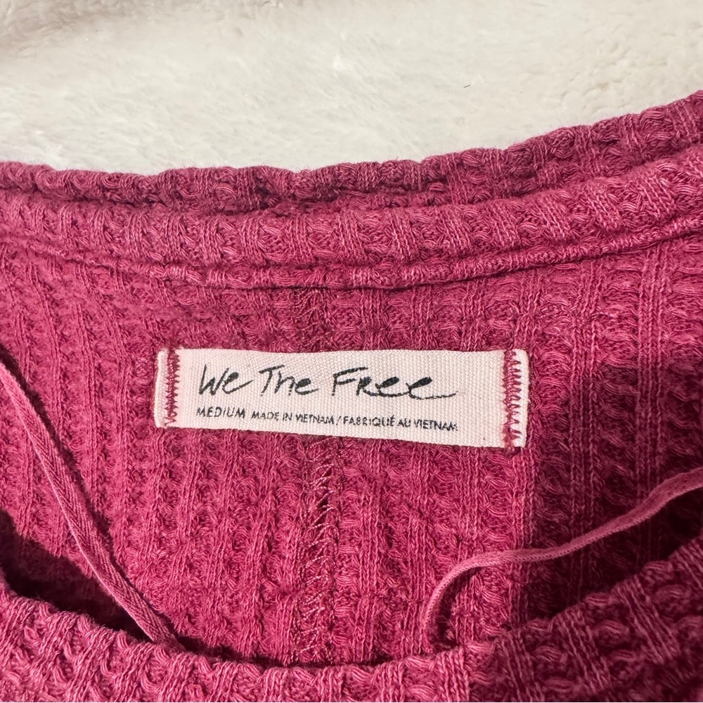 FREE PEOPLE WAFFLE LONG SLEEVE - Picture 3 of 3